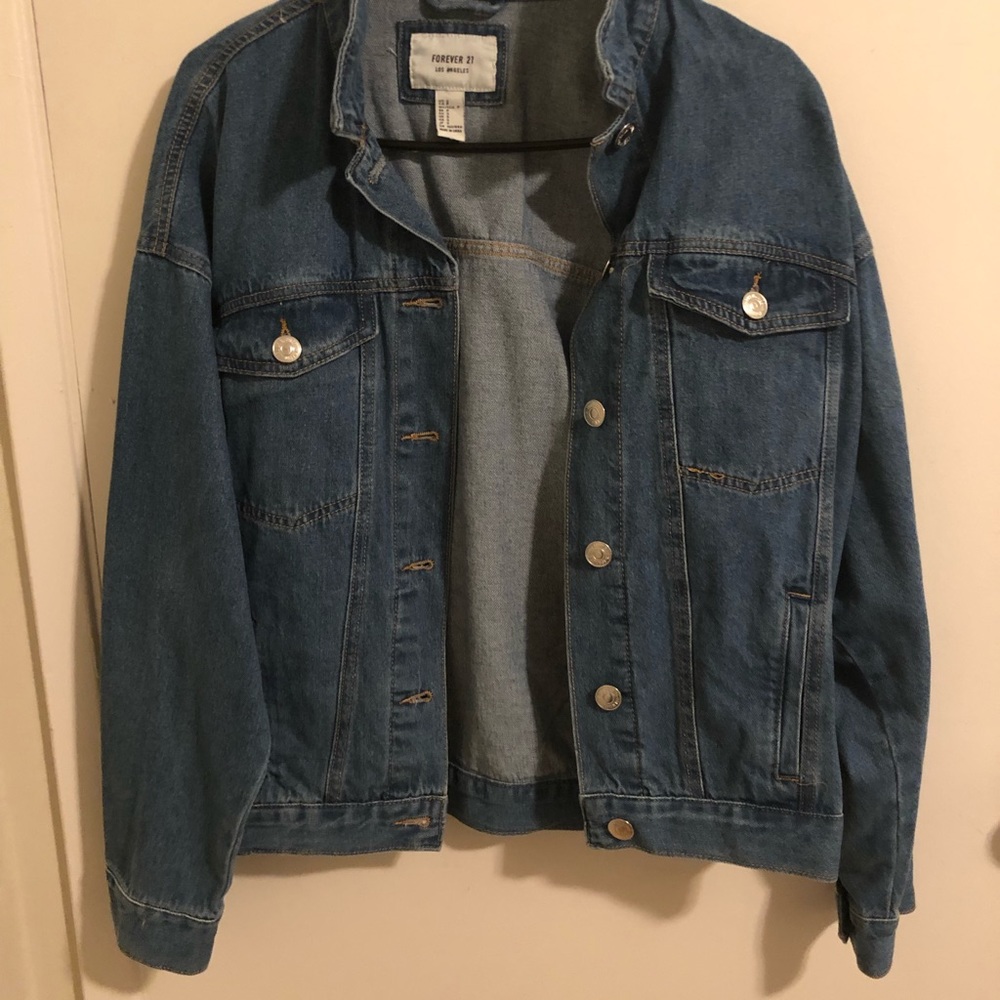 Oversized f21 denim jacket - never worn